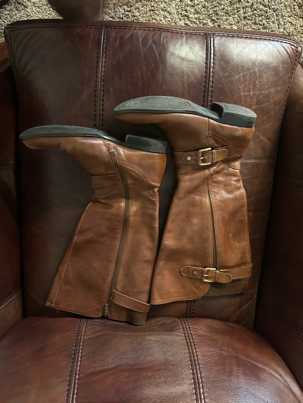 Women's Wide- Calf Over-the-Knee Riding Boots in Brown - Picture 3 of 4